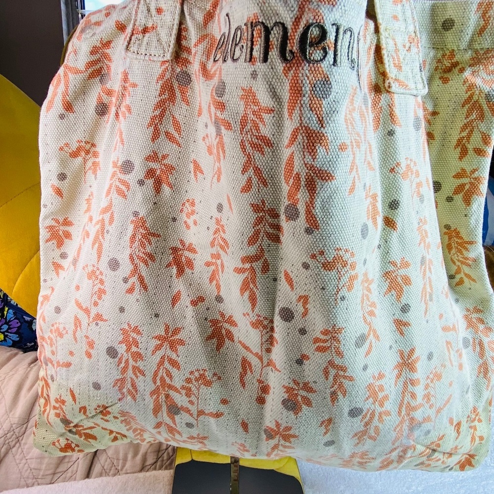 Pre-loved Orange and Cream Tote Bag